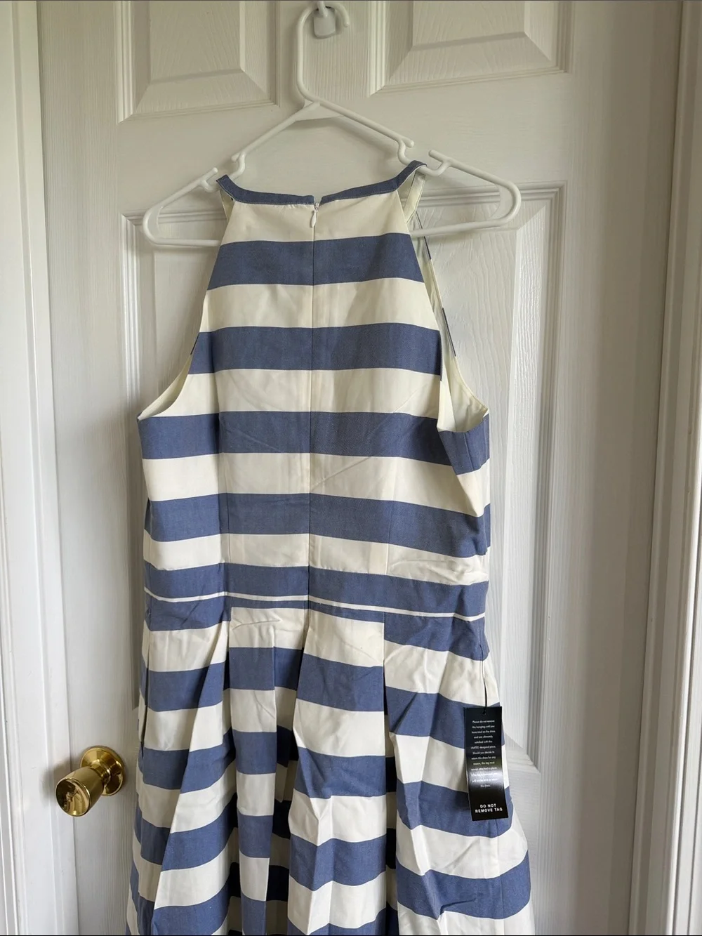 NWT The Limited Blue and White Striped Halter Midi Dress - Picture 15 of 16